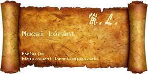 Mucsi Lóránt névjegykártya