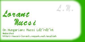 lorant mucsi business card